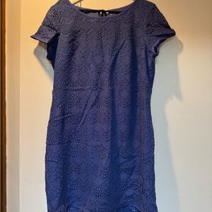 LOFT Navy Lace Mini Dress